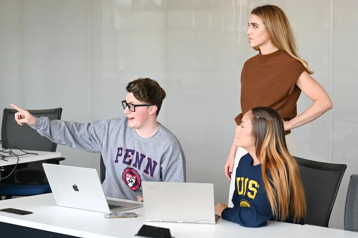 Dr. Natalie Morse working with students on their PhD applications