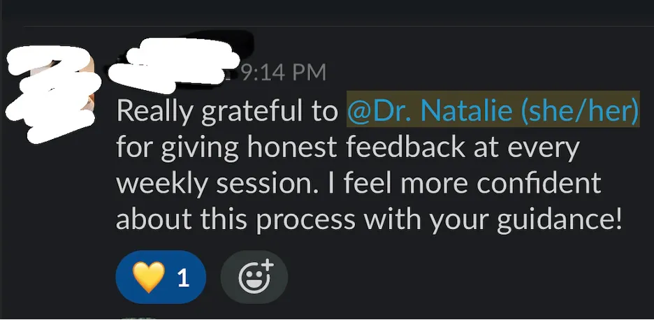 Client win: honest feedback redacted